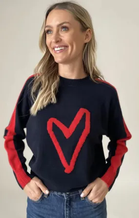 Lottie Striped Heart Sweater Lottie Striped Heart Sweater