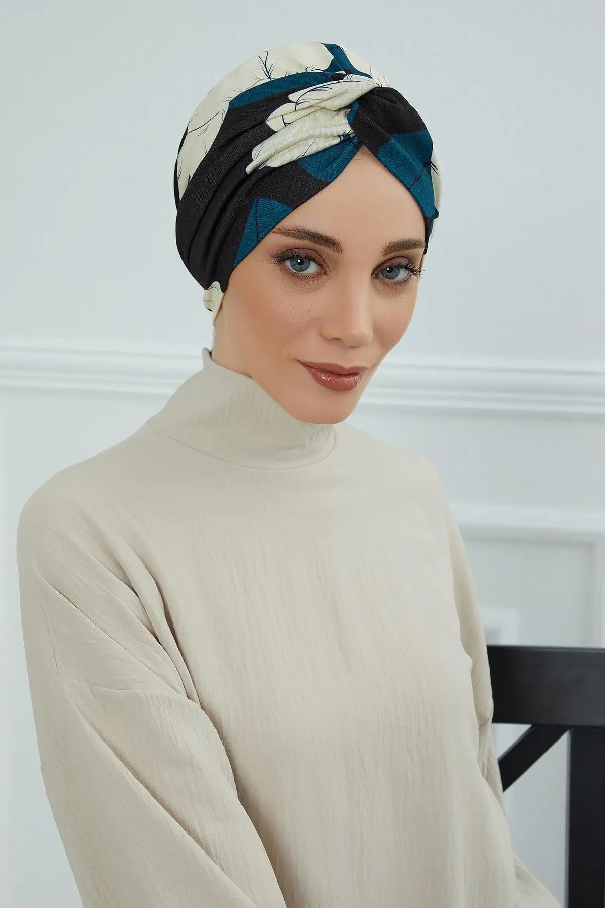 Maharajah Style Instant Turban with Various Pattern Options, Flexible Patterned Turban Bonnet Head Wrap made from Soft Cotton,B-4YD