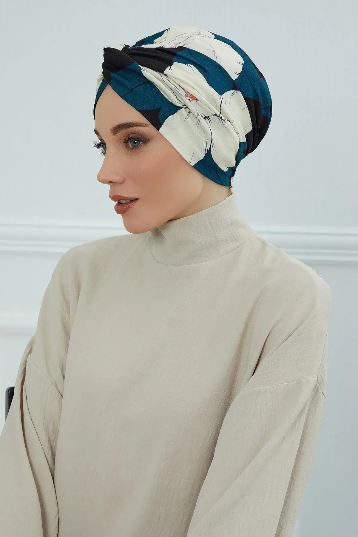 Maharajah Style Instant Turban with Various Pattern Options, Flexible Patterned Turban Bonnet Head Wrap made from Soft Cotton,B-4YD