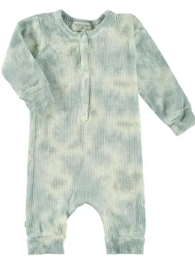 Marble Thermal Henley Coverall - Sage Tie Dye Marble Thermal Henley Coverall - Sage Tie Dye