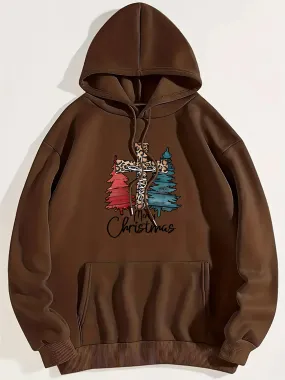MERRY CHRISTMAS Graphic Drawstring Hoodie MERRY CHRISTMAS Graphic Drawstring Hoodie