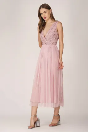 Millie Midi Embellished Dress in Pink Millie Midi Embellished Dress in Pink