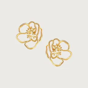 Mini Gold Anemone Flower Earrings Mini Gold Anemone Flower Earrings