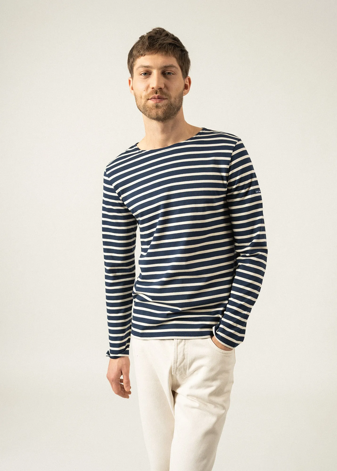 MINQUIERS MODERN - Authentic Breton Stripe Shirt | Soft Cotton | Men Fit (NAVY / ECRU)