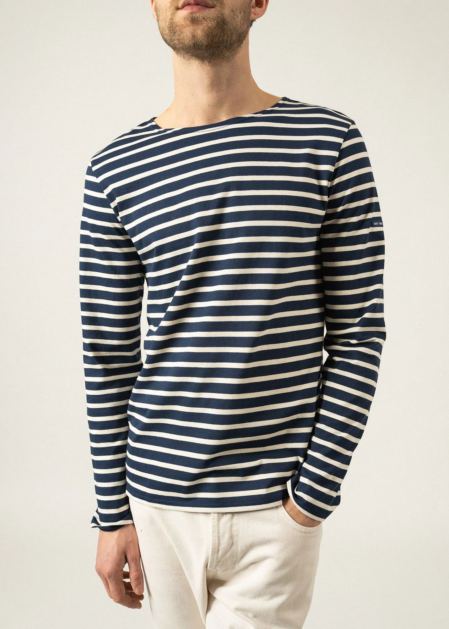 MINQUIERS MODERN - Authentic Breton Stripe Shirt | Soft Cotton | Men Fit (NAVY / ECRU)