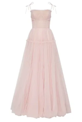 Misty Rose Tie-straps tulle prom dress Misty Rose Tie-straps tulle prom dress