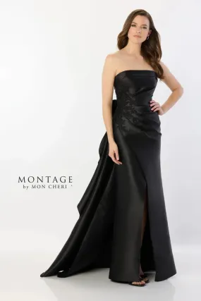 Montage M2235 Strapless Cuff with Rouch Gown | Black Montage M2235 Strapless Cuff with Rouch Gown | Black