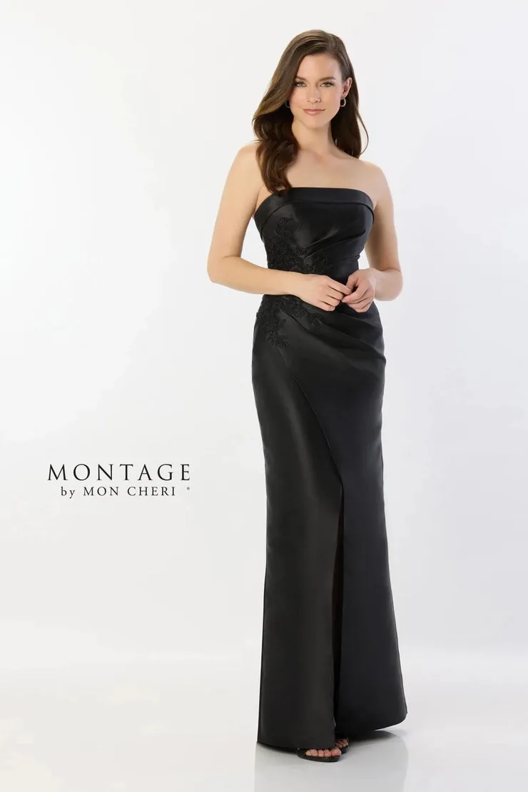 Montage M2235 Strapless Cuff with Rouch Gown | Black