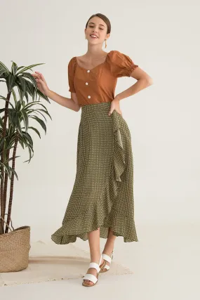 Nellssa Printed Ruffled Maxi Skirt Nellssa Printed Ruffled Maxi Skirt