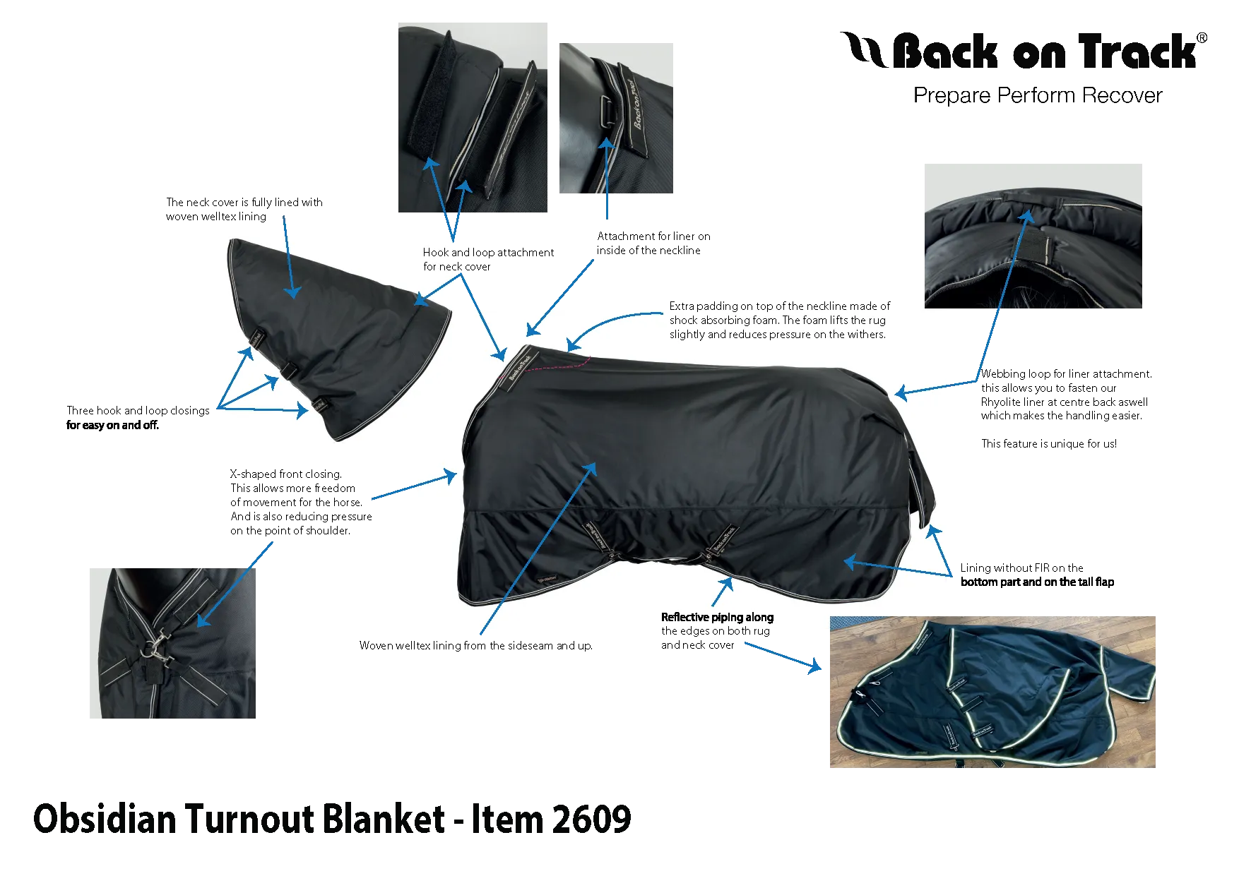 Obsidian Turnout Blanket with Neck Cover