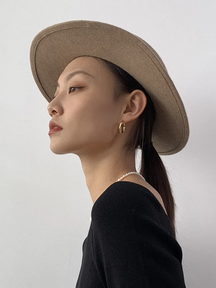 Pearl Floral Drop Hoop Earrings