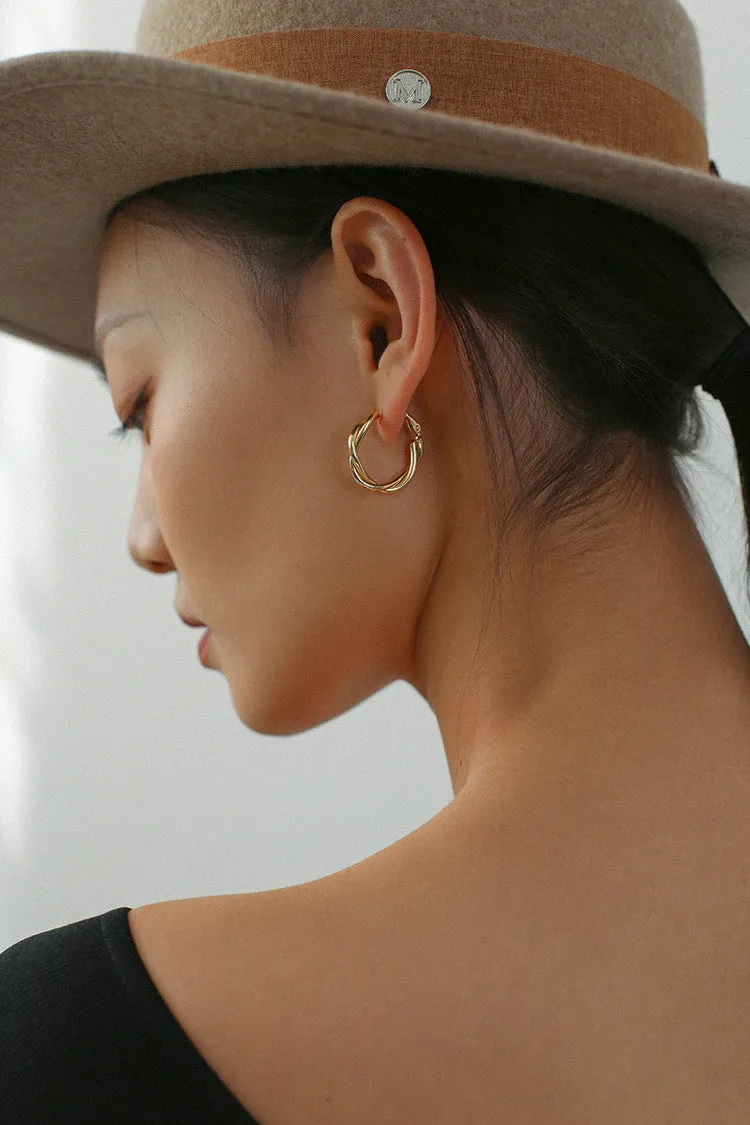 Pearl Floral Drop Hoop Earrings