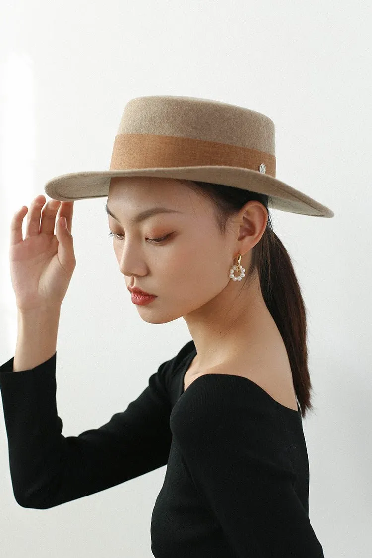 Pearl Floral Drop Hoop Earrings