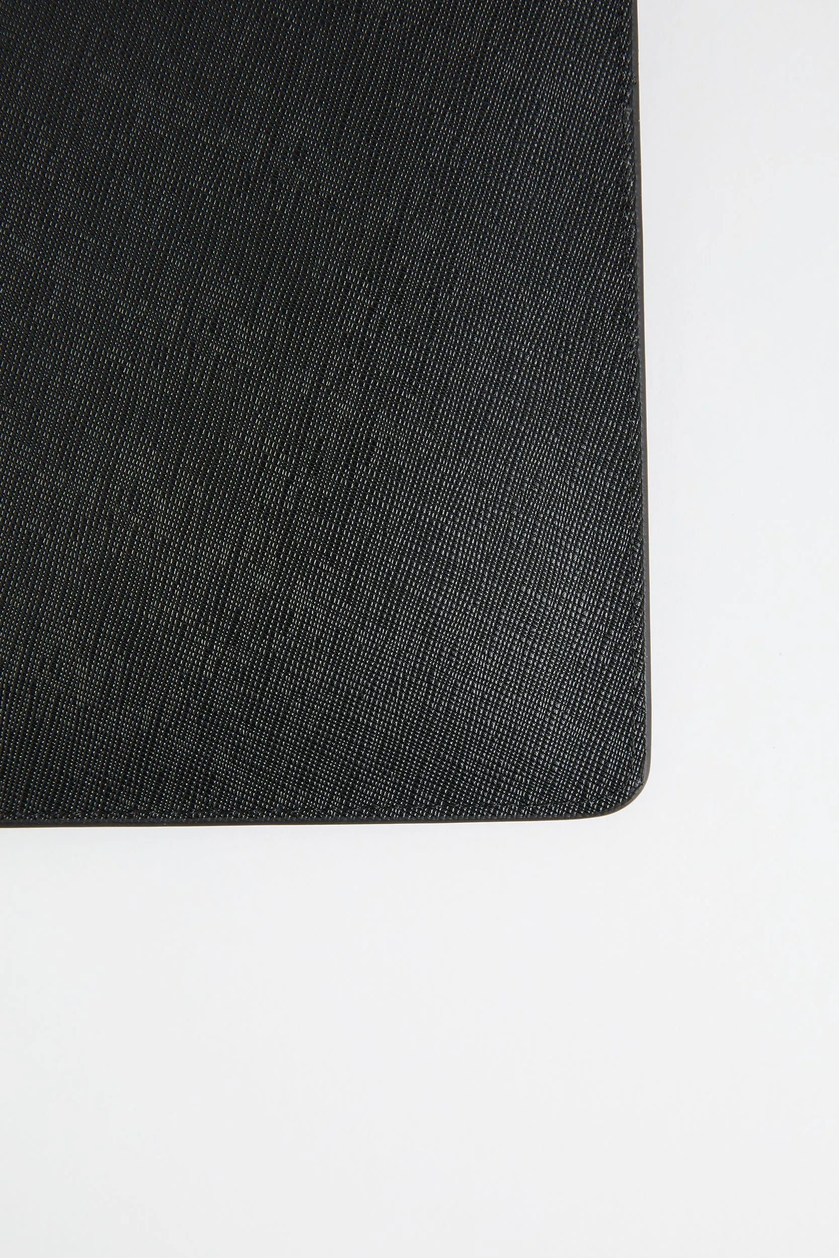 Personalised Leather Pouch - Black Saffiano with Silver hardware