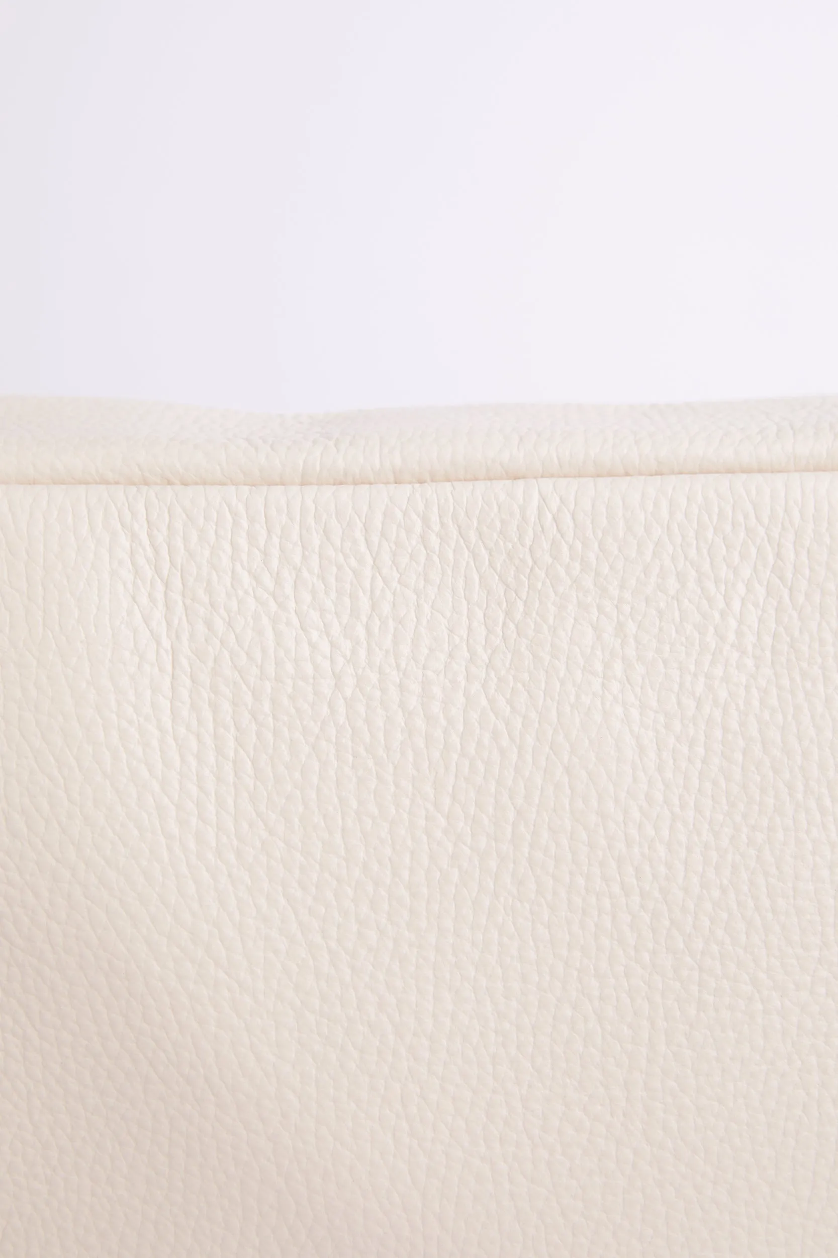 Personalised Leather Pouch Cosmetic Bag - Ivory Pebble with Gold Hardware