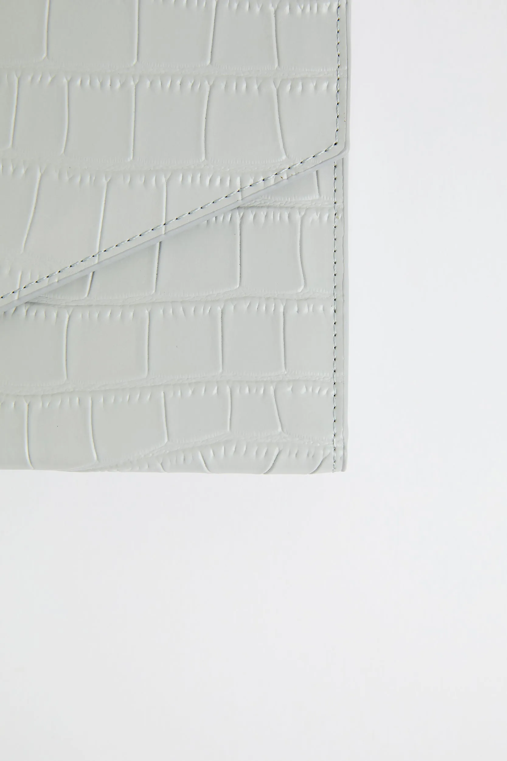 Personalised Leather Travel Envelope - Grey Croc