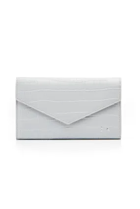Personalised Leather Travel Envelope - Grey Croc Personalised Leather Travel Envelope - Grey Croc