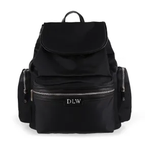 Personalised Luxury Backpack - Black with Silver Hardware Personalised Luxury Backpack - Black with Silver Hardware