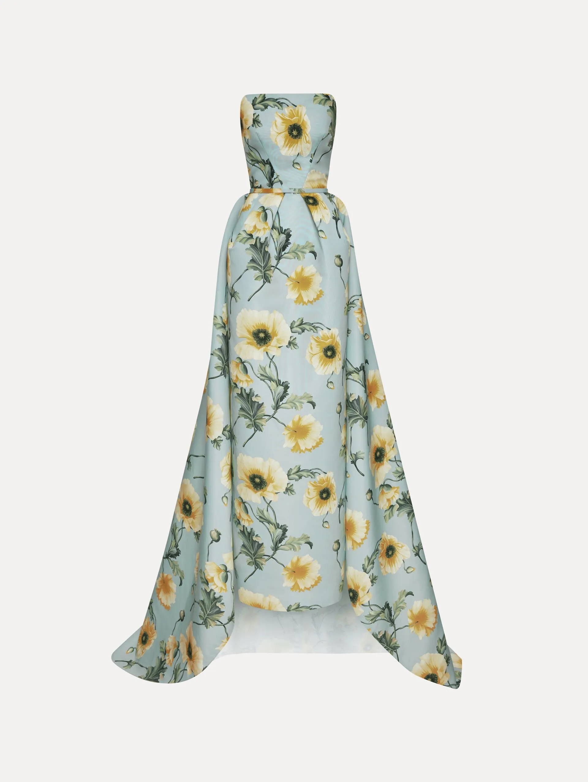 Poppy Column Gown with Bustle