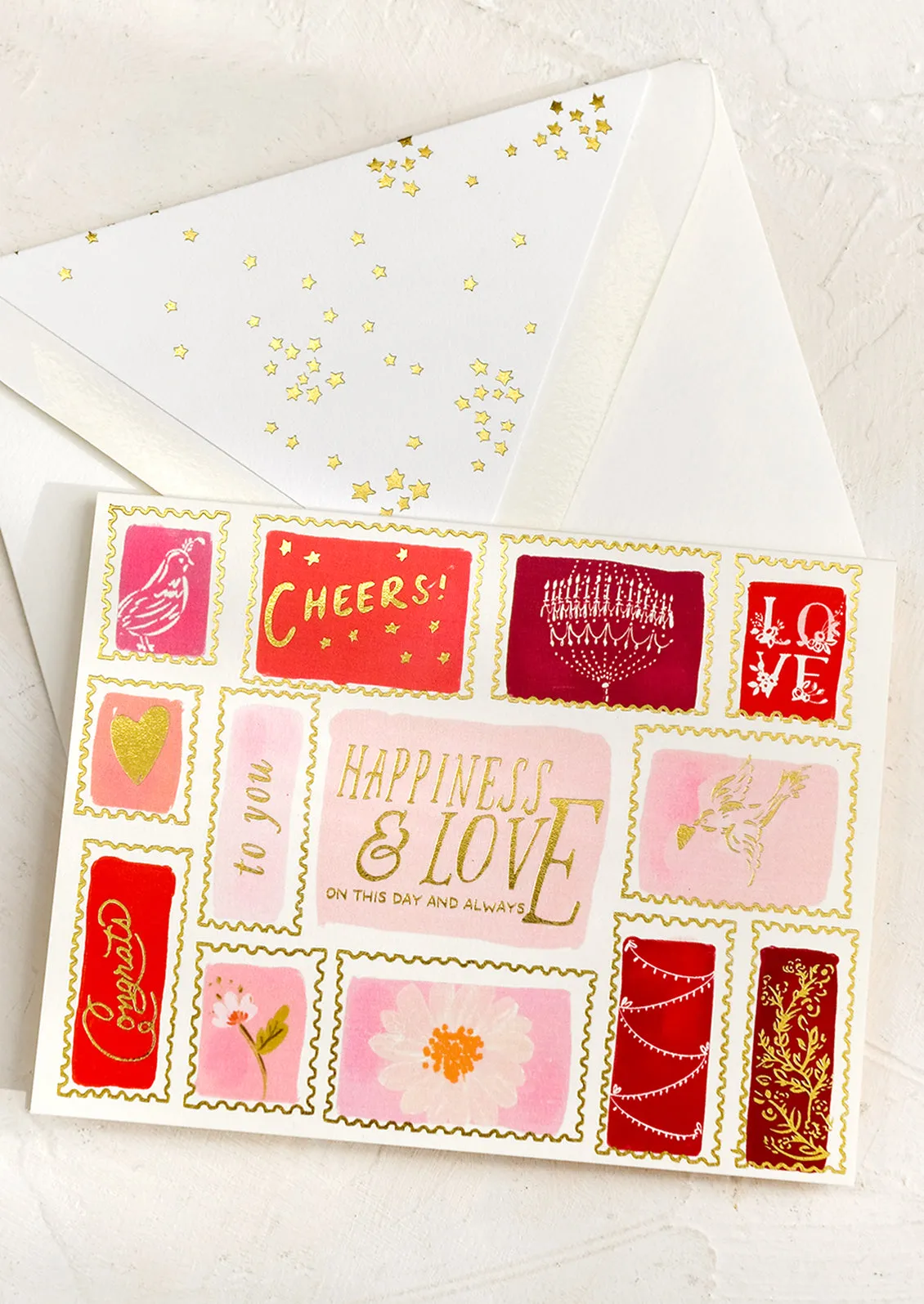 Postage Stamps Wedding Card