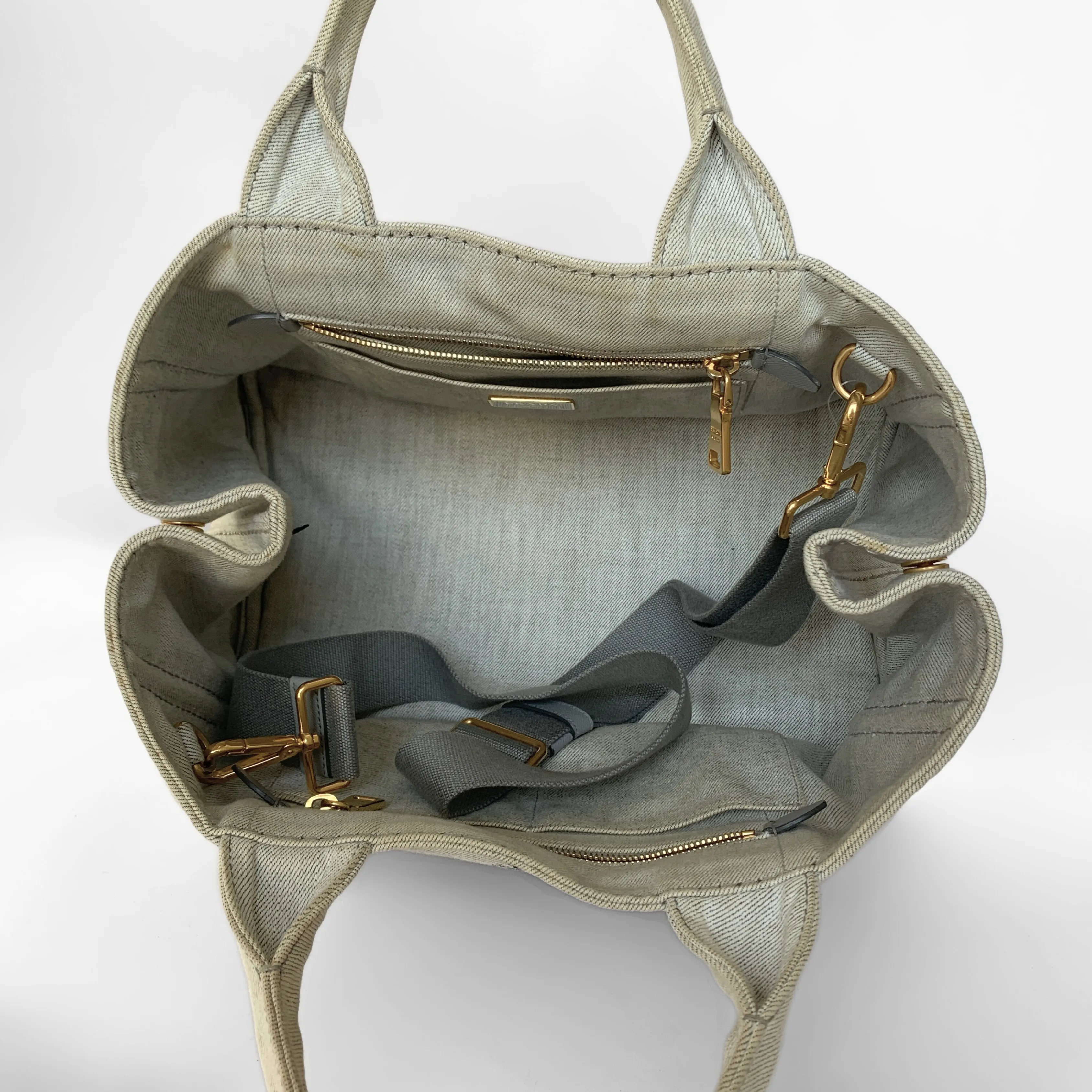 Prada Canapa Handbag Denim