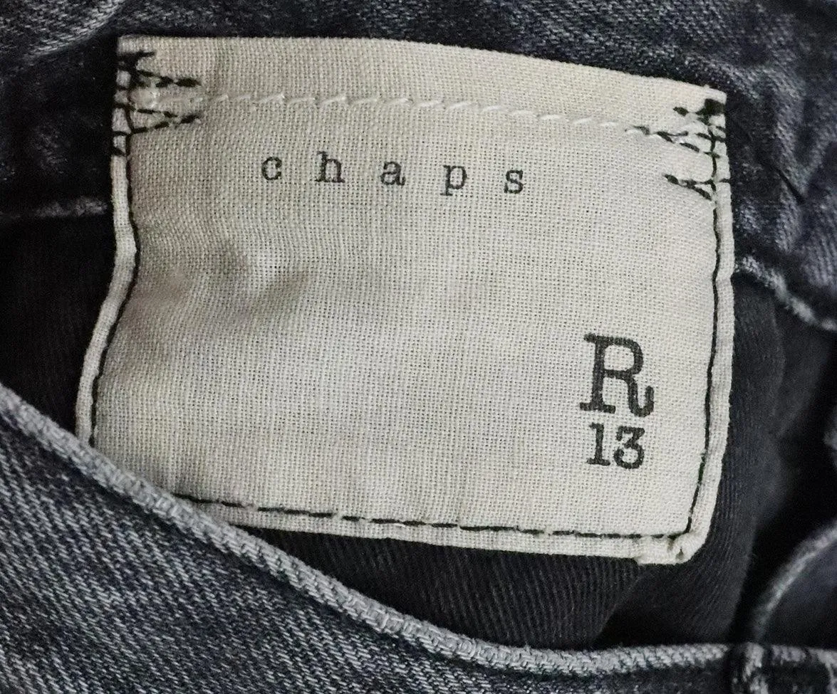 R13 Black Denim & Leather Pants sz 0