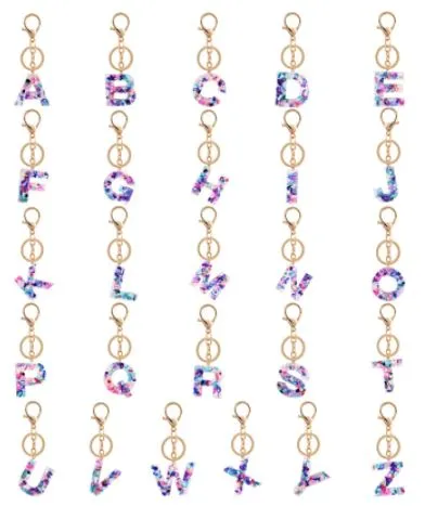 Resin and Acrylic Alphabet Initial Keyring