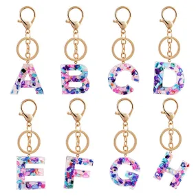 Resin and Acrylic Alphabet Initial Keyring Resin and Acrylic Alphabet Initial Keyring
