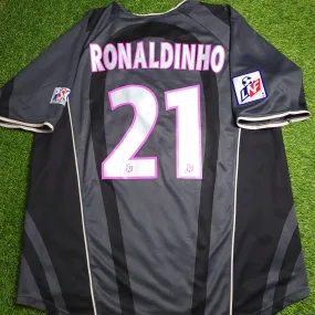 Ronaldinho PSG Paris Saint Germain 2001 2002 DEBUT SEASON Third Soccer Jersey Shirt XL Ronaldinho PSG Paris Saint Germain 2001 2002 DEBUT SEASON Third Soccer Jersey Shirt XL
