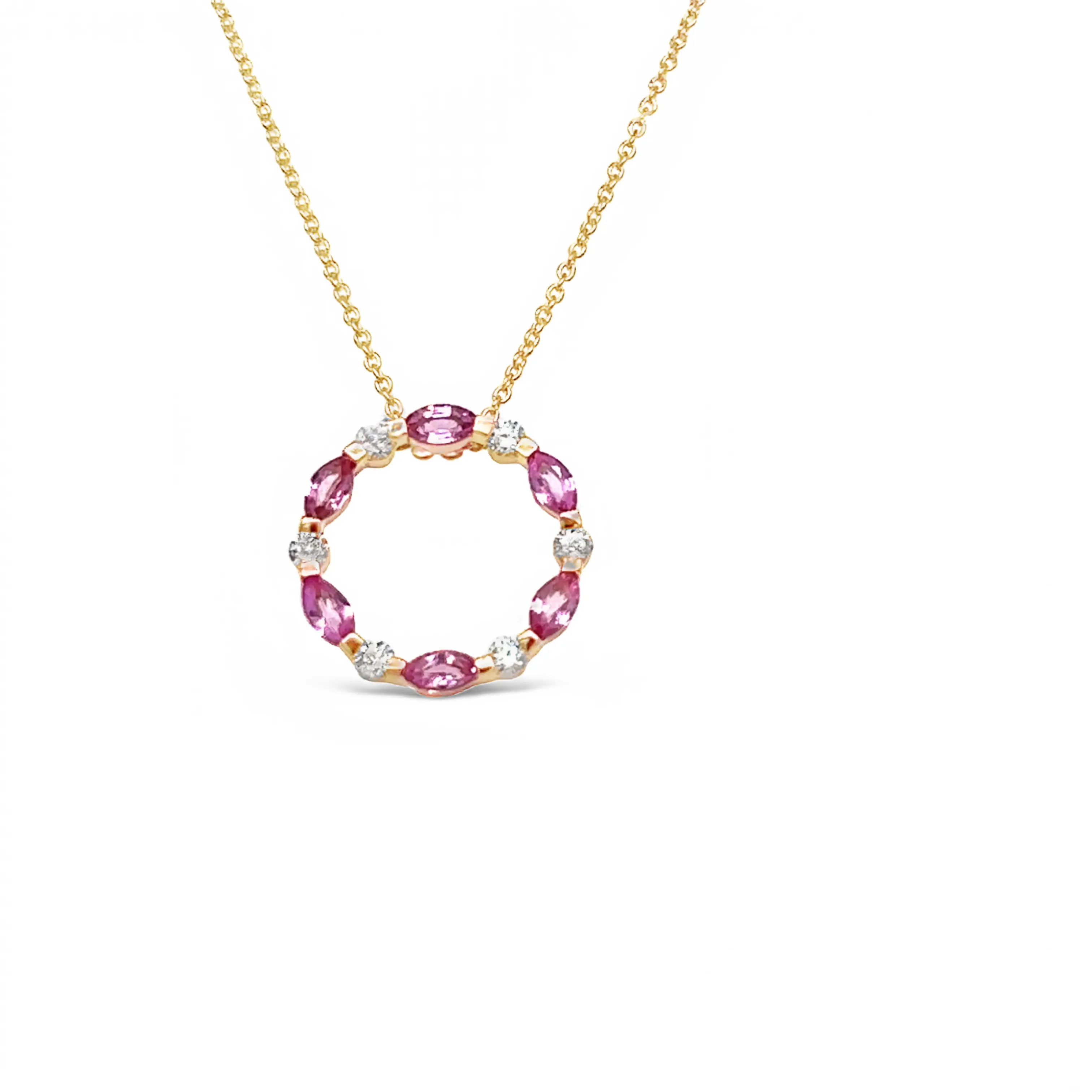 Rose Gold Pink Sapphire Necklace
