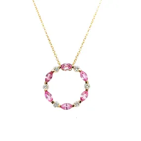 Rose Gold Pink Sapphire Necklace Rose Gold Pink Sapphire Necklace