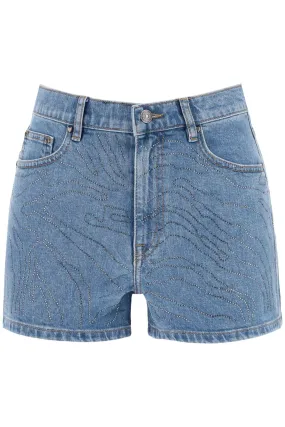 ROTATE denim shorts with rhinestone ROTATE denim shorts with rhinestone