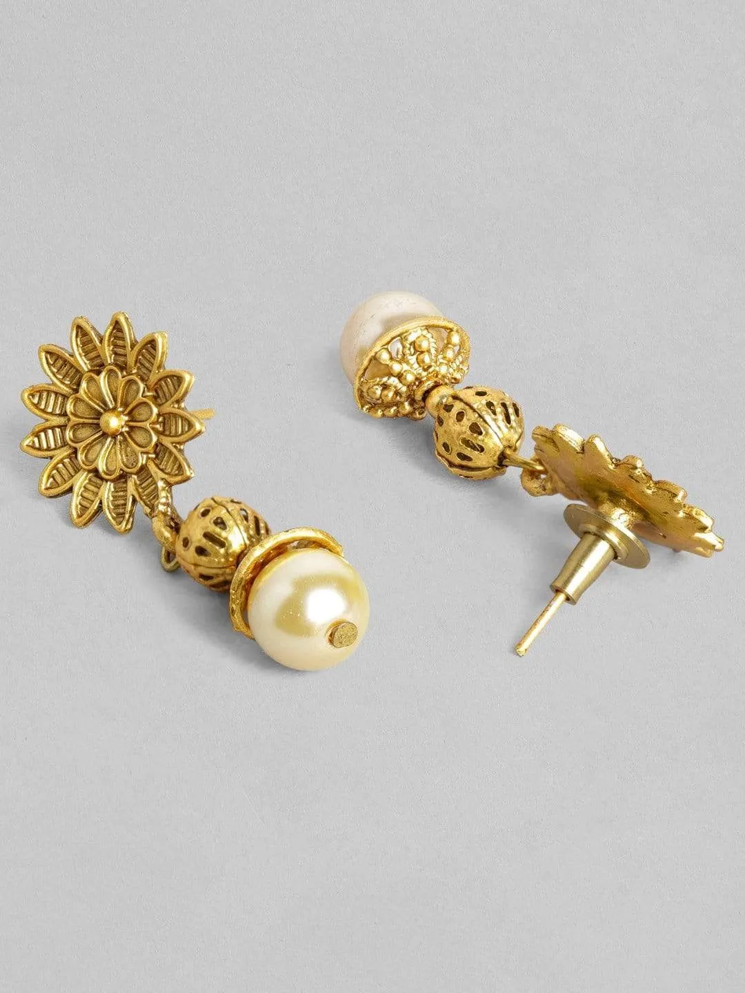 Rubans 22K Gold Plated Handcrafted Layered Filigree Necklace Set