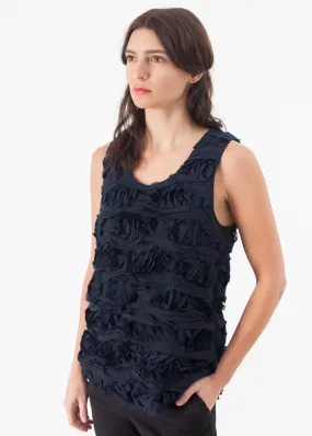 Ruffled Tank Top in Navy Ruffled Tank Top in Navy