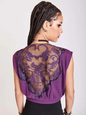 Scorpion Embroidered Blouson Top Scorpion Embroidered Blouson Top