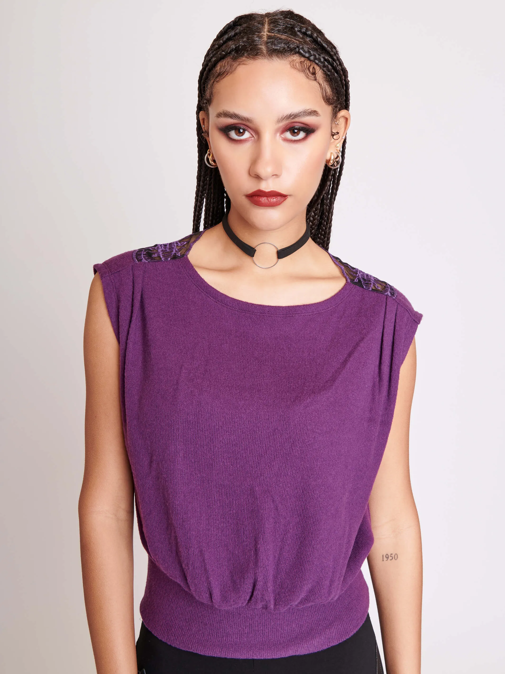 Scorpion Embroidered Blouson Top