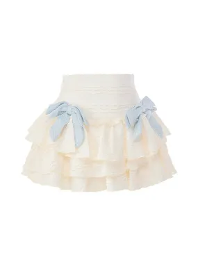 Serendipity Cream Baby Blue Textured Layer Skirt Serendipity Cream Baby Blue Textured Layer Skirt