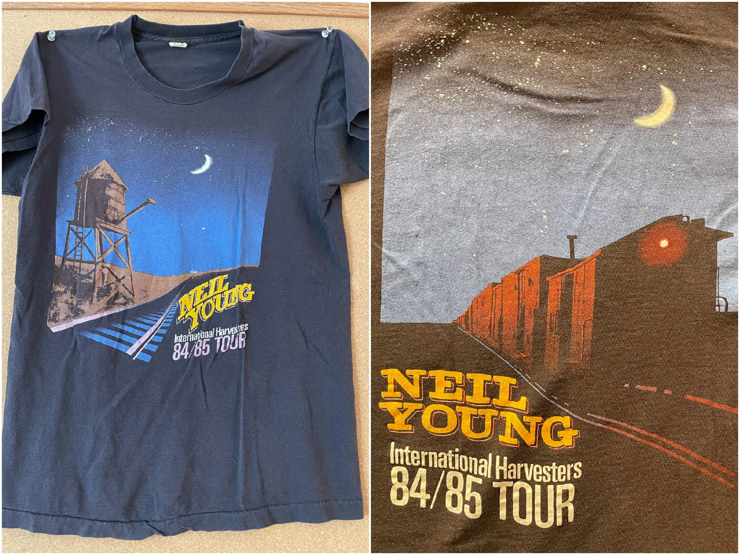 SOLD Vintage Neil Young International Harvesters 84/85 Tour, Tee Shirt M