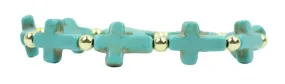 Stacker Stretch Bracelet - Turquoise Cross Stacker Stretch Bracelet - Turquoise Cross