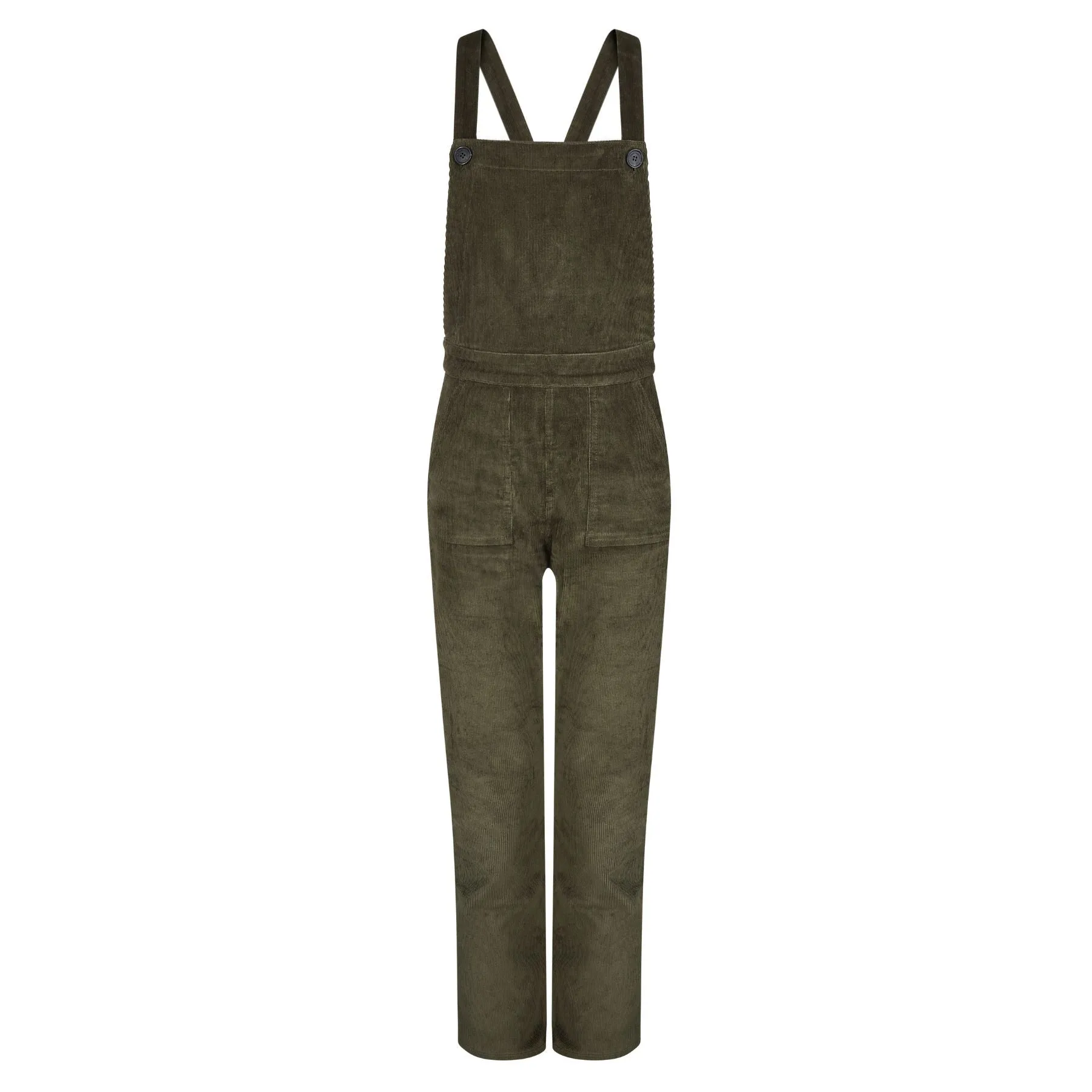 Stretch Corduroy Dungarees - Moss