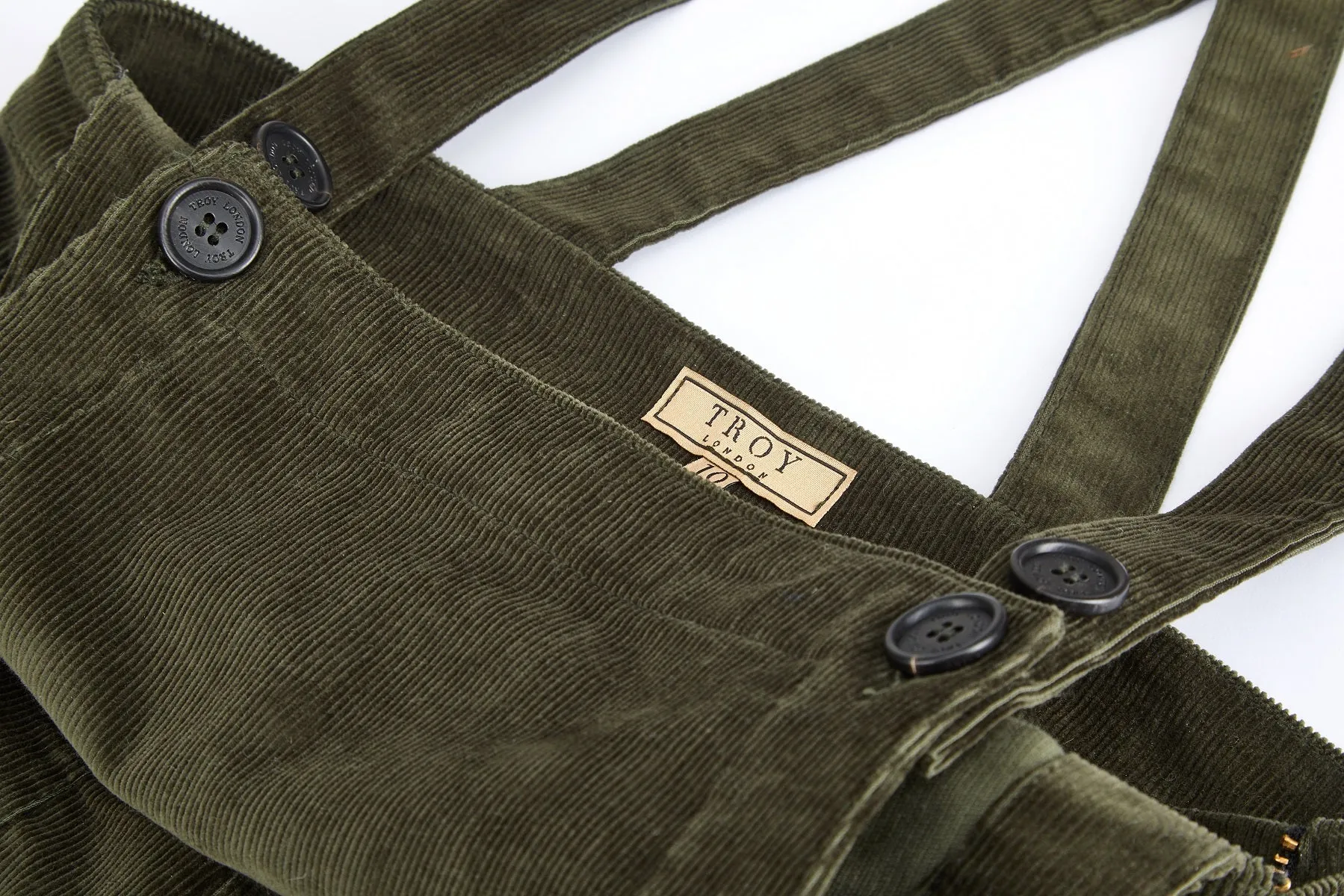 Stretch Corduroy Dungarees - Moss