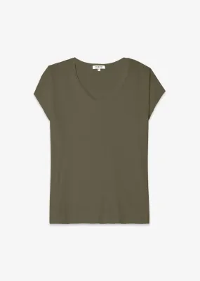 Supima Cotton Cap Sleeve V Neck Tee Supima Cotton Cap Sleeve V Neck Tee