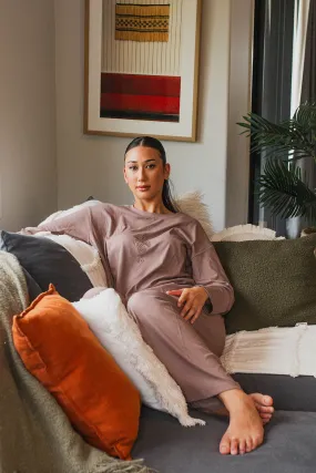 Taniko Waru Embroidered Lounge Set - Musk Taniko Waru Embroidered Lounge Set - Musk