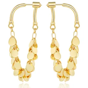 Tassel Dangle Drop Earrings-14K Gold Sequin Earrings Tassel Dangle Drop Earrings-14K Gold Sequin Earrings