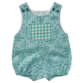 Turquoise Cotton Romper, 3 sizes Turquoise Cotton Romper, 3 sizes