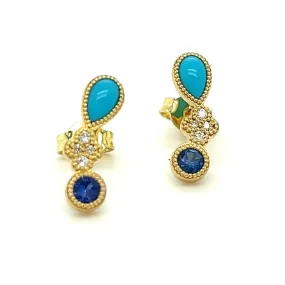 Turquoise Diamond Earrings Turquoise Diamond Earrings
