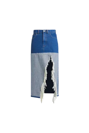 Two-Tone Denim Skirt Two-Tone Denim Skirt