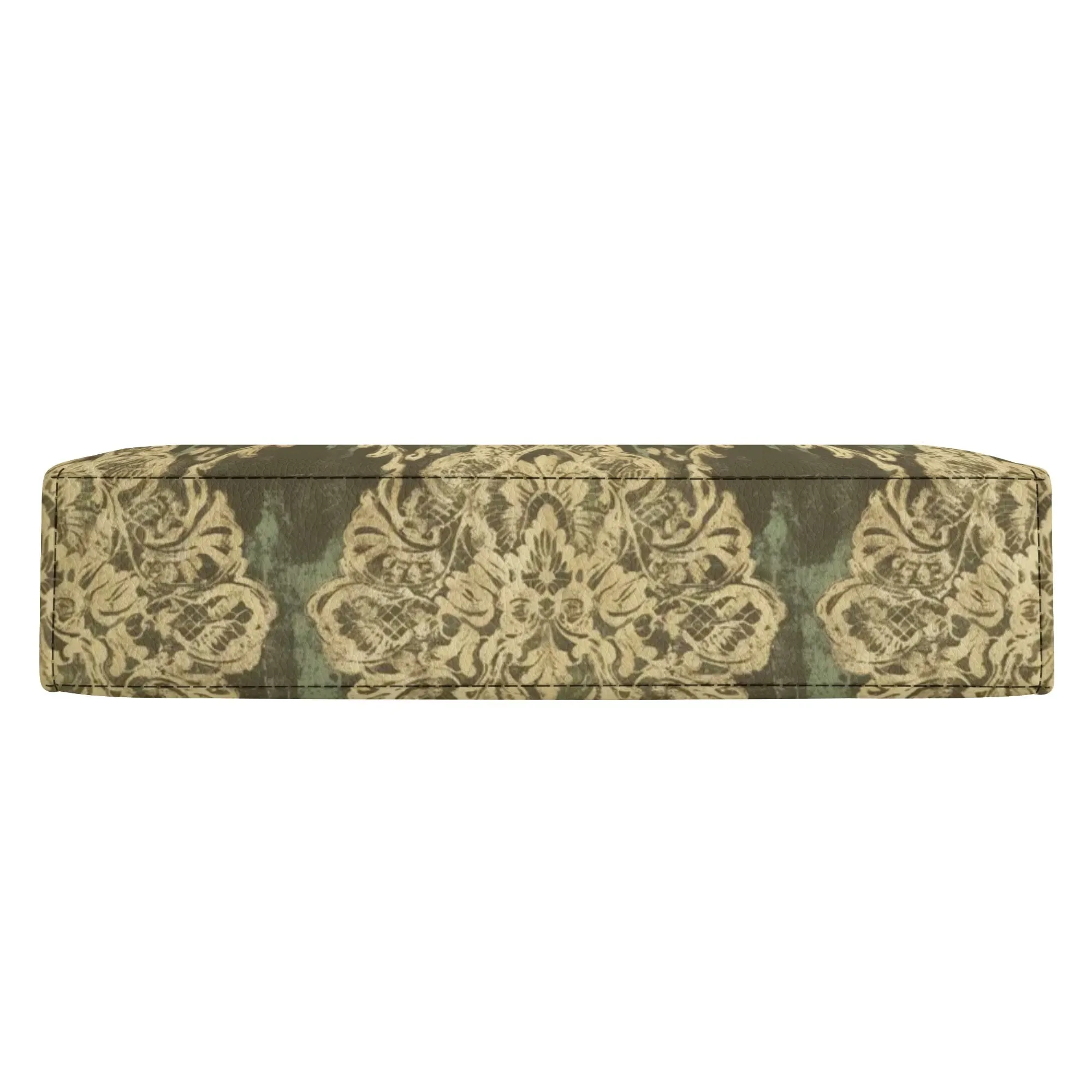 Vampire Art Dark Academia Book Cover Crossbody Bag - Grunge Damask in Green and Cream