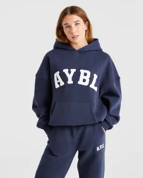 Varsity Oversized Hoodie - Navy Varsity Oversized Hoodie - Navy
