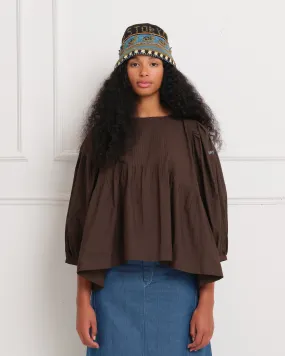 Verb Blouse - Espresso Cross-Stitch Verb Blouse - Espresso Cross-Stitch